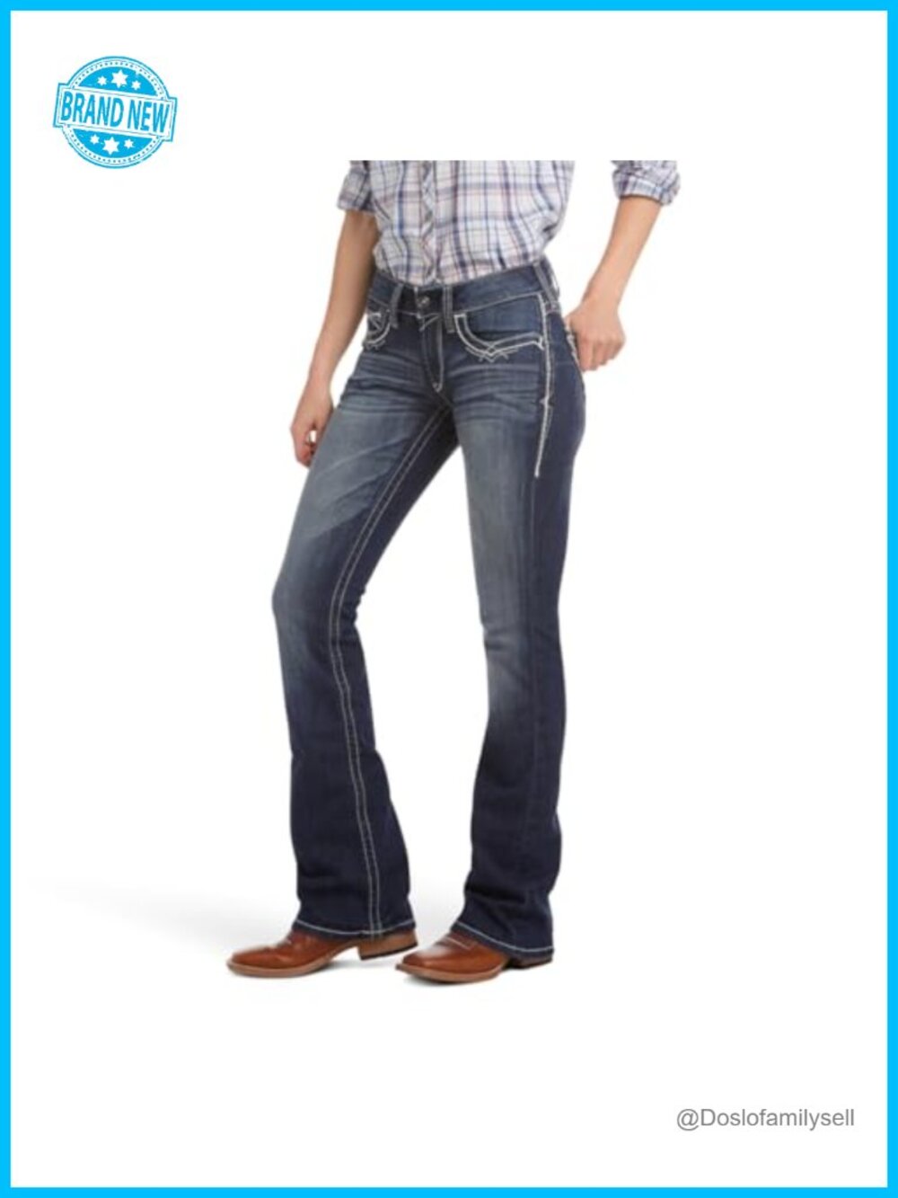 Mid Rise Stretch Entwined Boot Cut Jeans